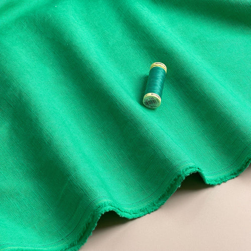 Breeze Deep Mint - Enzyme Washed Linen Cotton Fabric