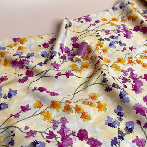 Blossoming Spring Vines LENZING™ ECOVERO™ Viscose Fabric