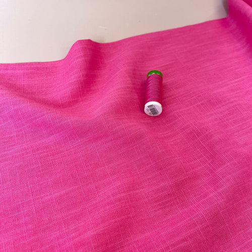 Breeze Cerise Pink - Enzyme Washed Pure Linen Fabric