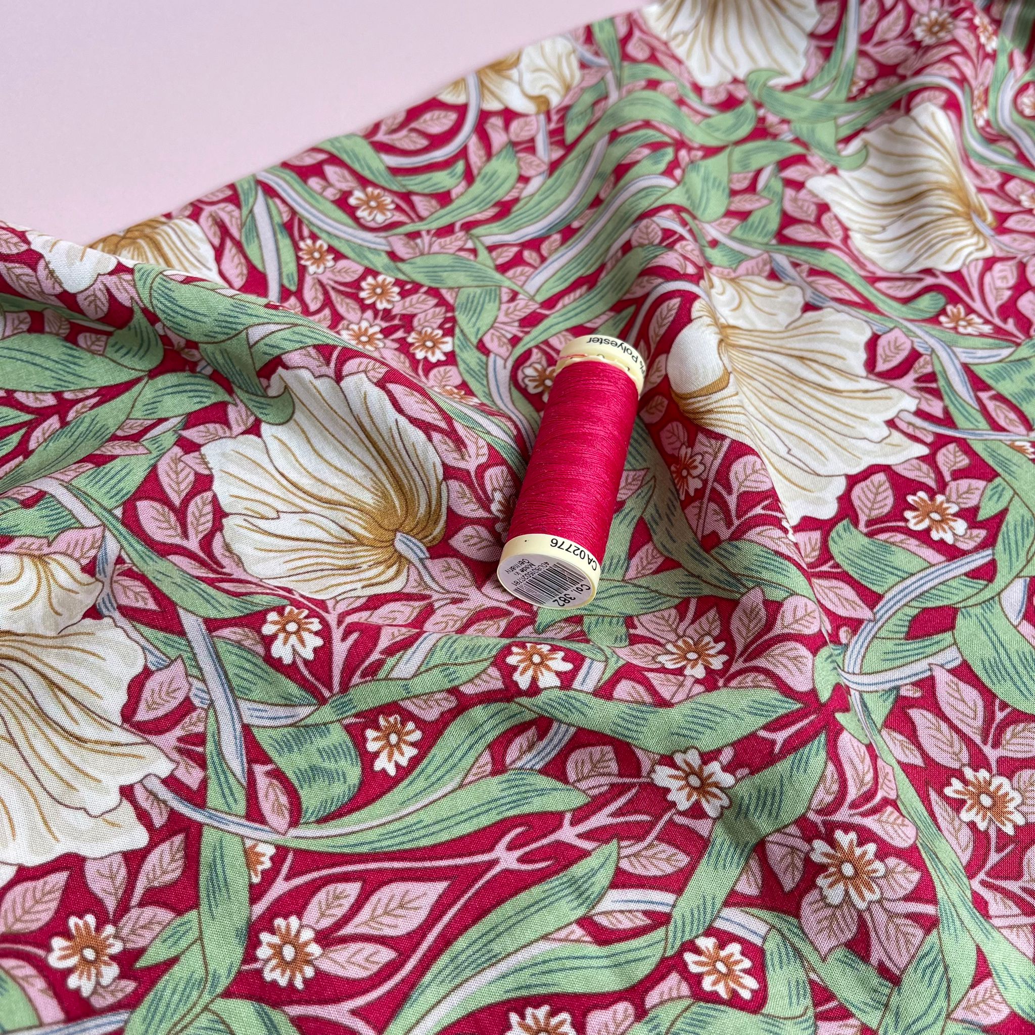 Morris Crimson Viscose Fabric