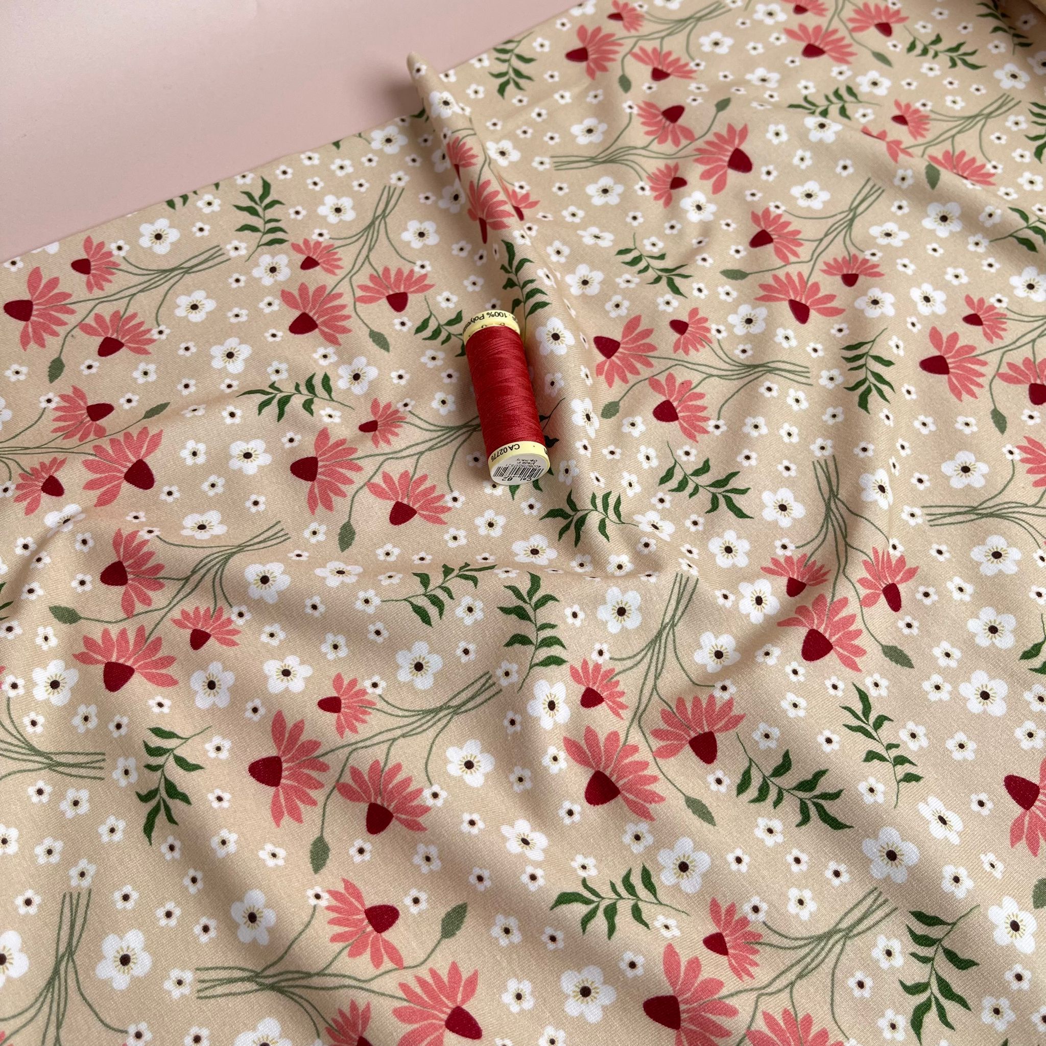 Danish Design - Delicate Autumn Blossoms Cotton Jersey