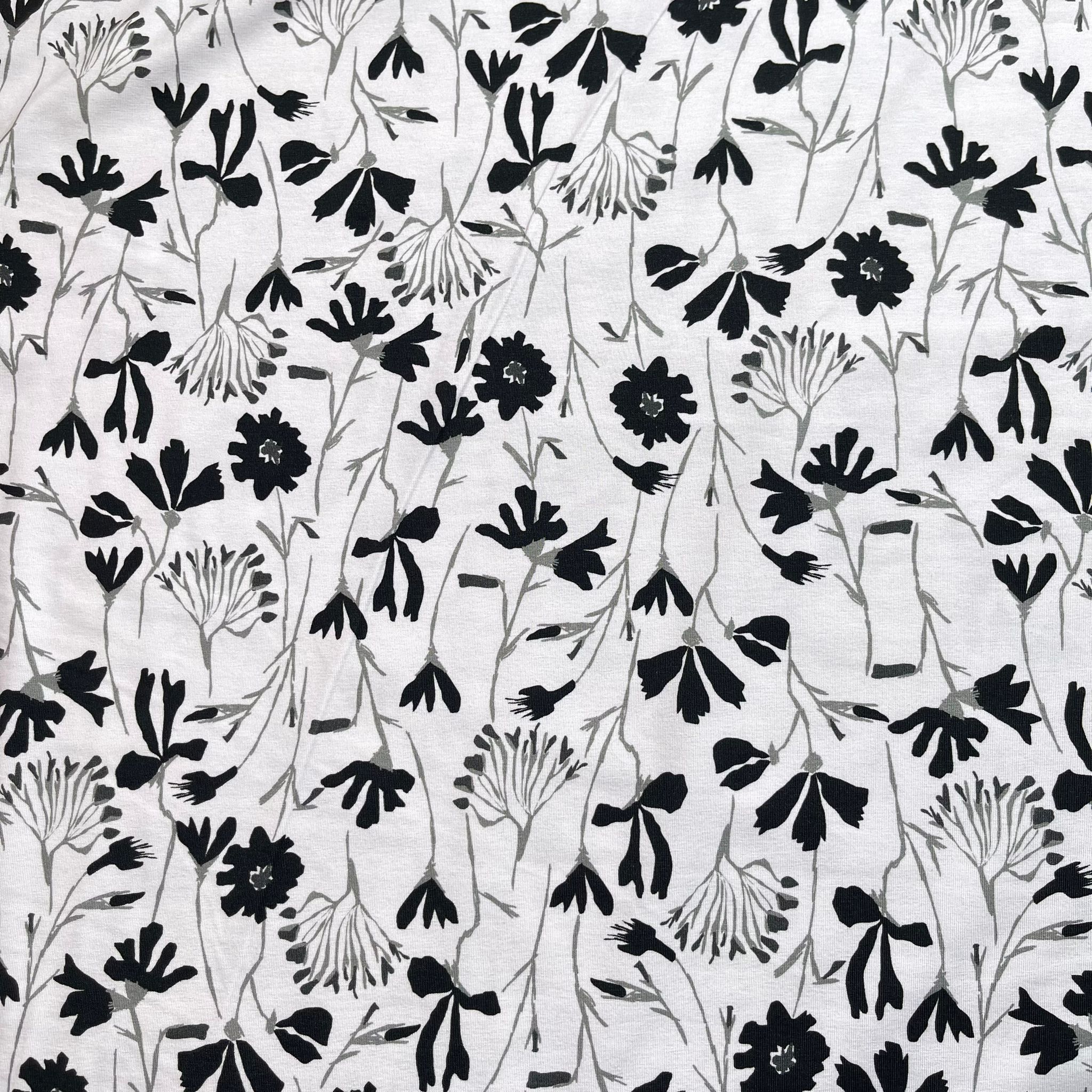 Danish Design - Monochrome Wildflowers Cotton Jersey