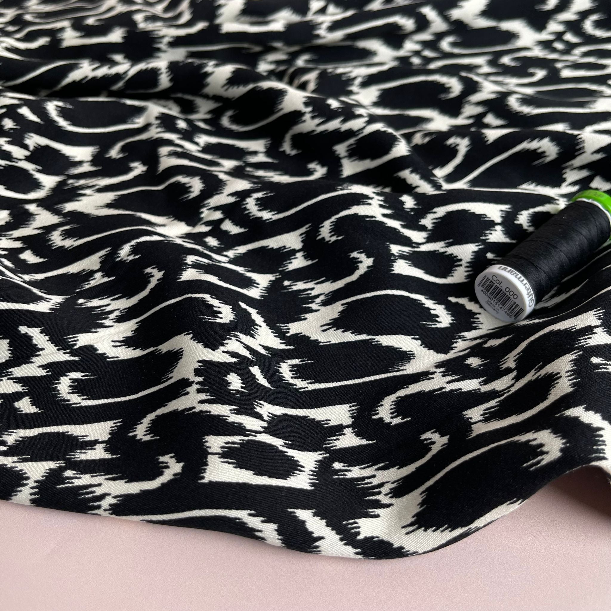 Abstract Monochrome Viscose Twill Sateen Fabric