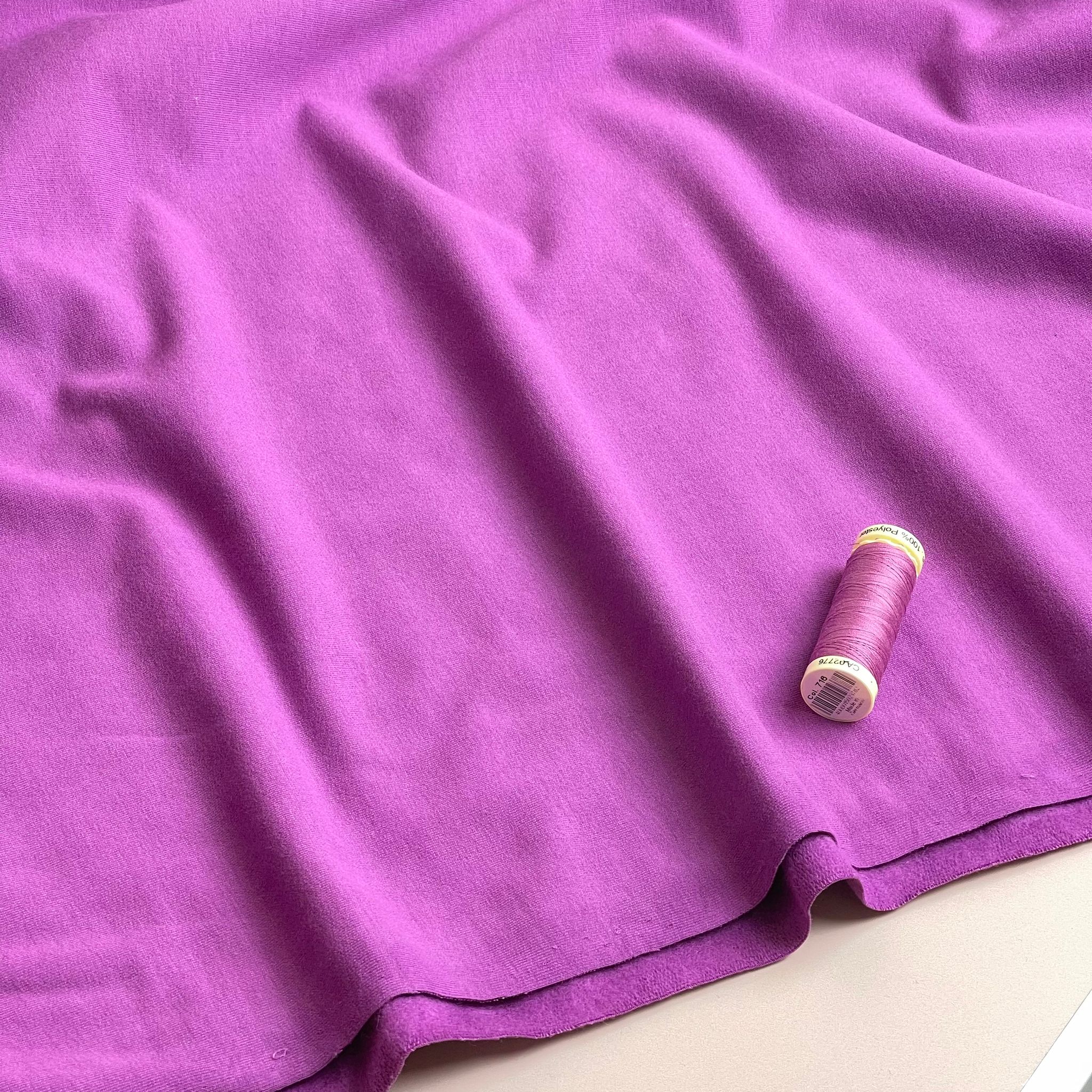 Peach Soft GOTS Organic Cotton Sweat-shirting in Violet