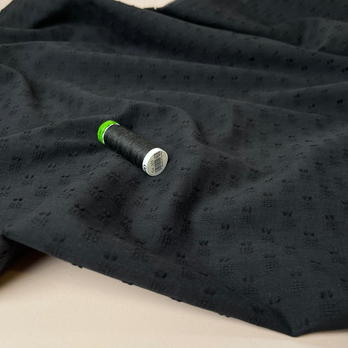 Black Cotton Dobby Fabric