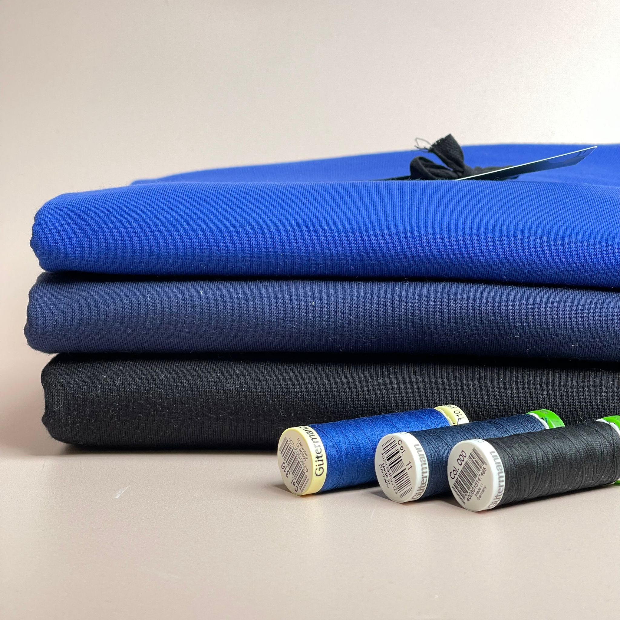 Colour Bundles - Classic Blues Essential Chic Cotton Jersey Fabrics