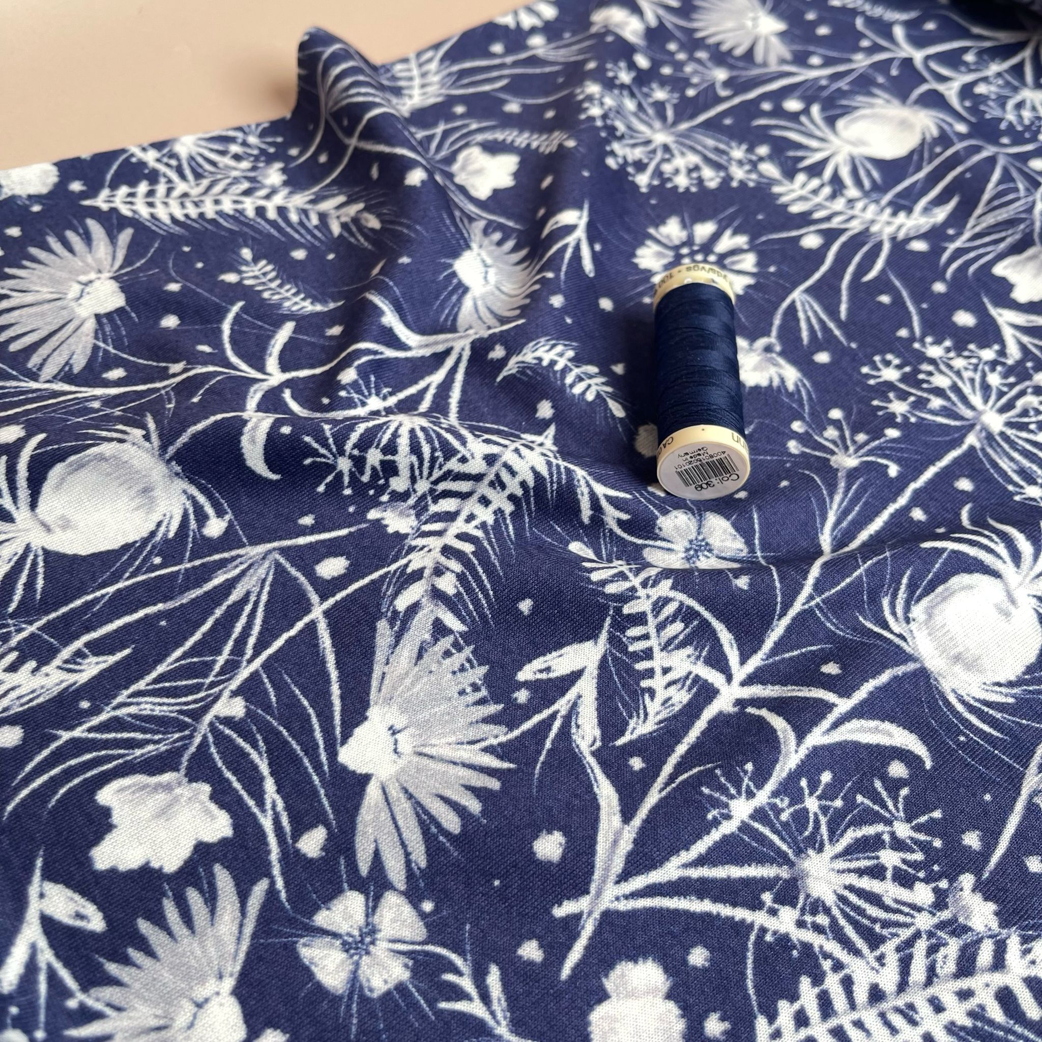 Midnight Meadow Pure Cotton Jersey Fabric