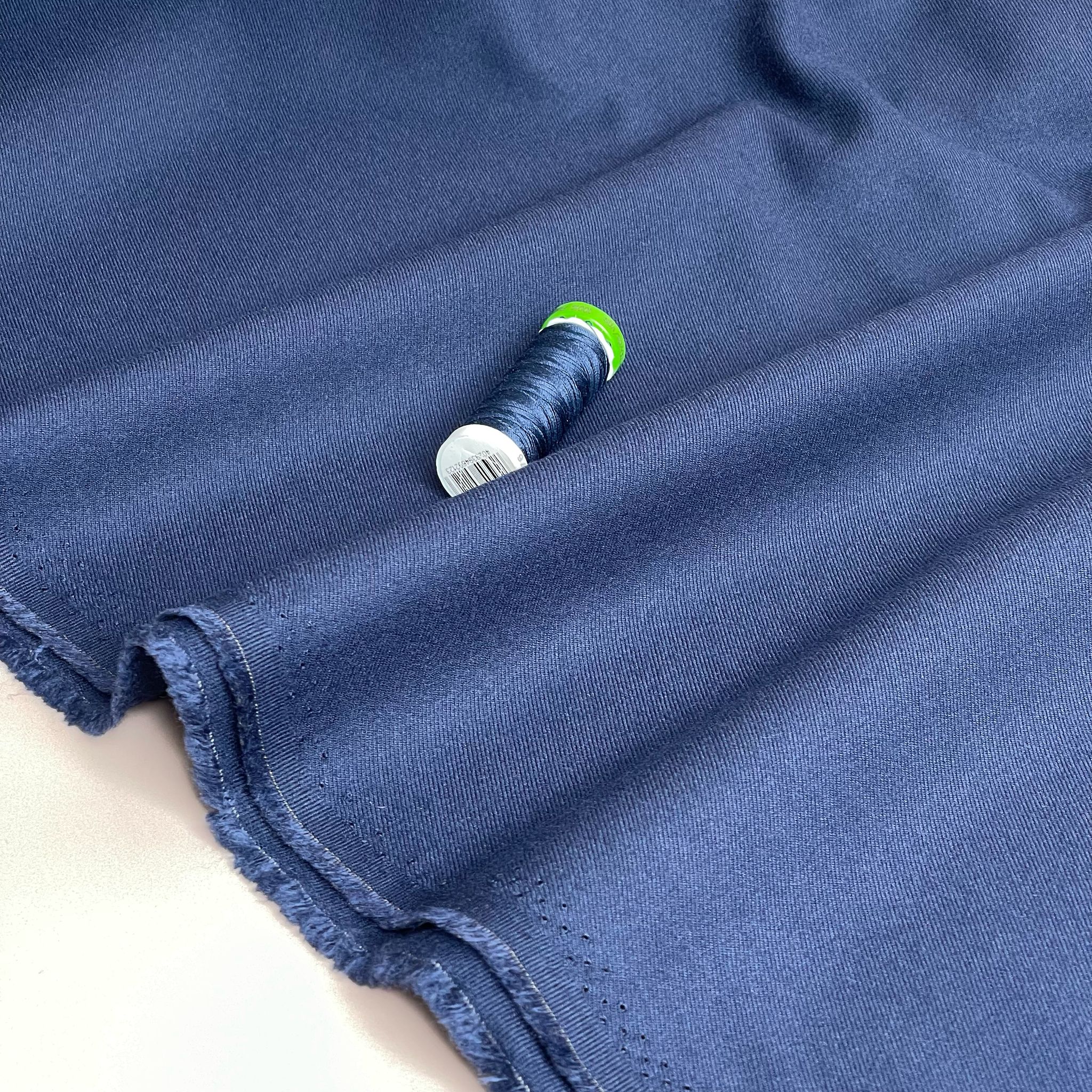 Deadstock Navy Cotton Viscose Twill Fabric