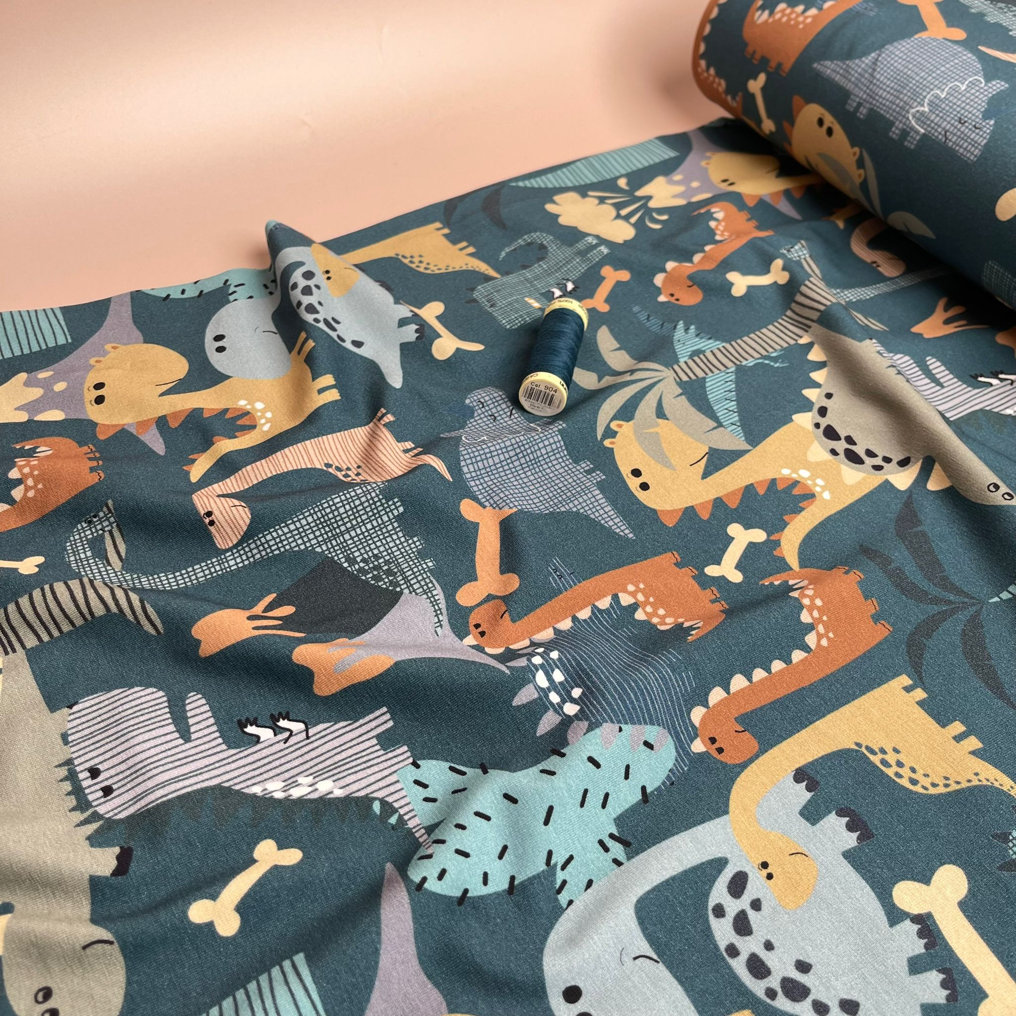 Danish Design - Dino Party Cotton Jersey Fabric