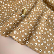 REMNANT 0.24 Metre - Vintage Daisy in Beige Washed Cotton