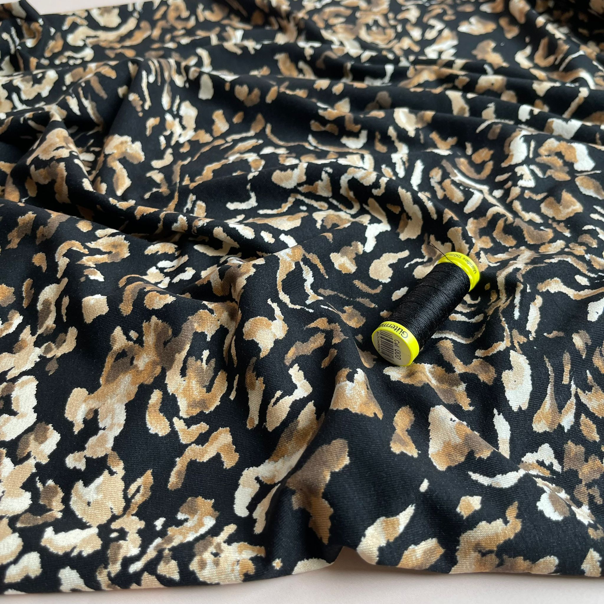 REMNANT 0.54 Metre - Fantasy in Sand De Luxe Viscose Jersey Fabric