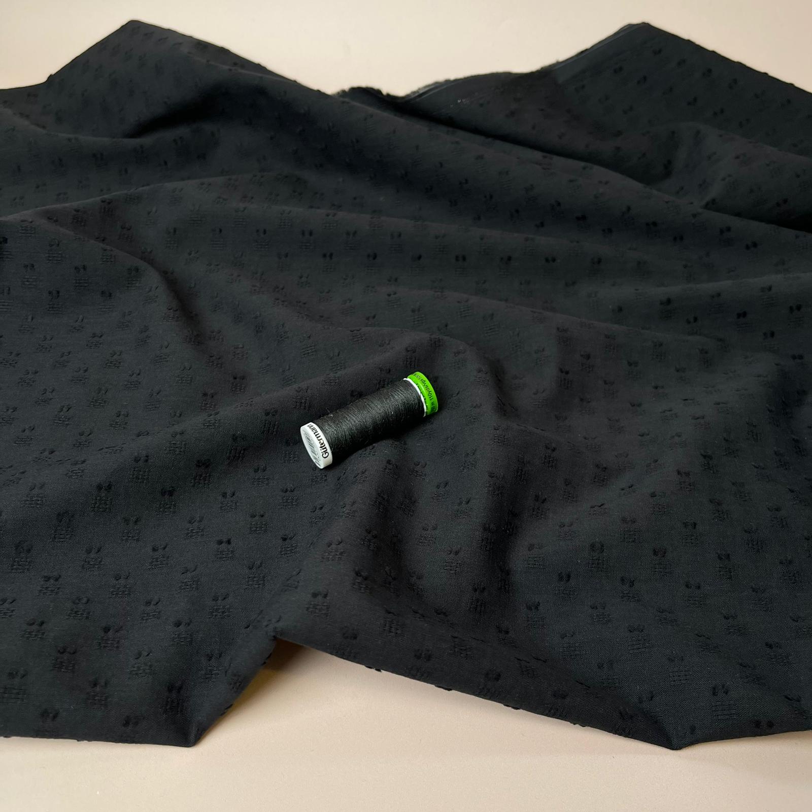 Black Cotton Dobby Fabric