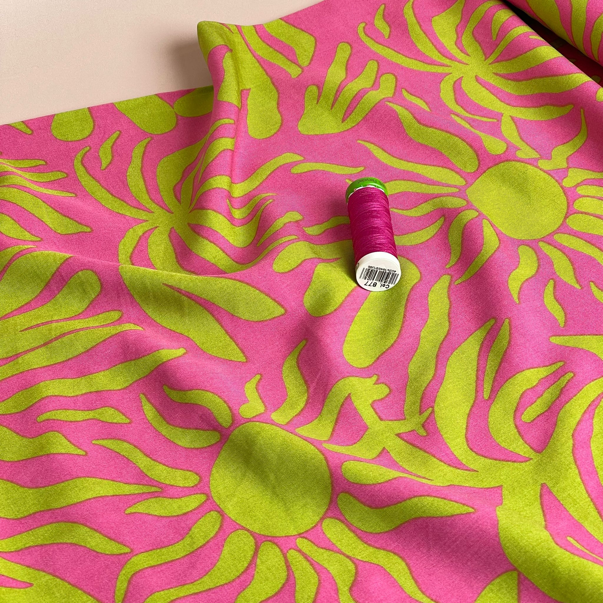 REMNANT 0.68 Metre - Lime Vacation Viscose Poplin Fabric