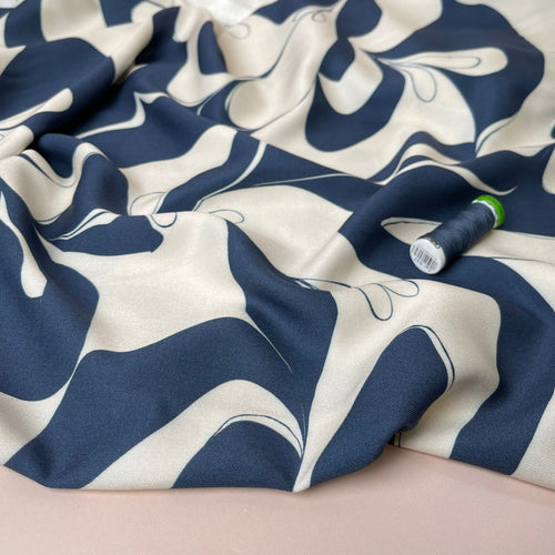 Light & Lush -Abstract Swirls Viscose Twill Fabric