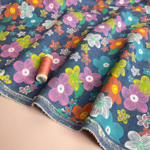 Spring Flowers 4.5oz Cotton Denim