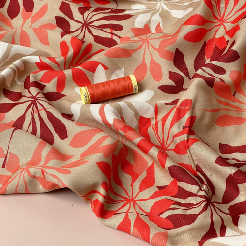 Light & Lush - Sunset Foliage Viscose Twill Fabric