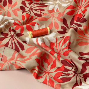Light & Lush - Sunset Foliage Viscose Twill Fabric
