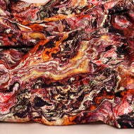 REMNANT 2.12 Metres - Sunset Marble Viscose Jersey Fabric
