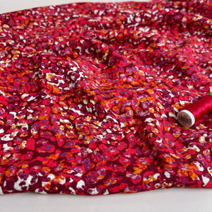 Sunset Dots Textured Viscose Crepe Fabric