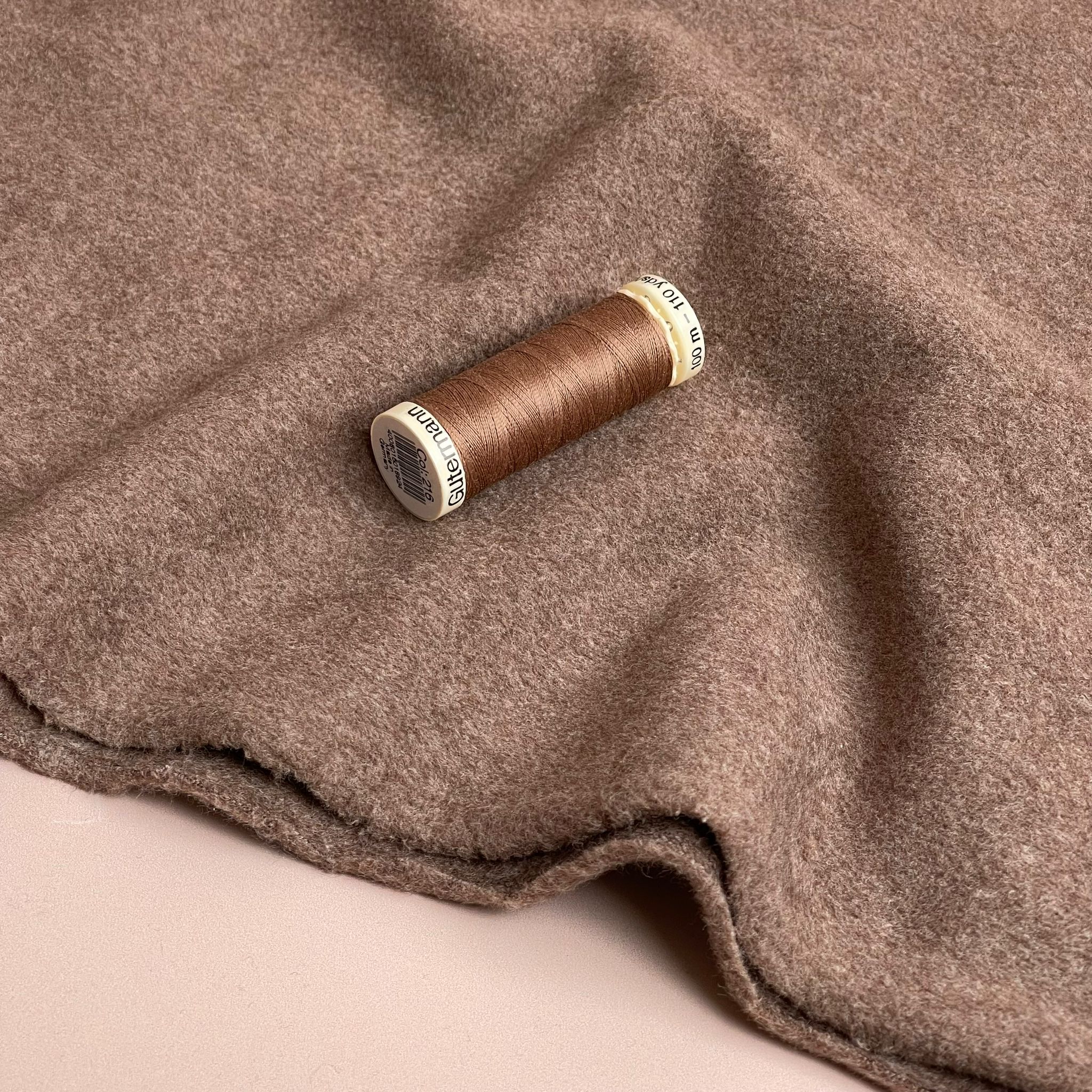 REMNANT 0.96 Metre - Pure Organic Cotton Fleece in Mocha Mousse