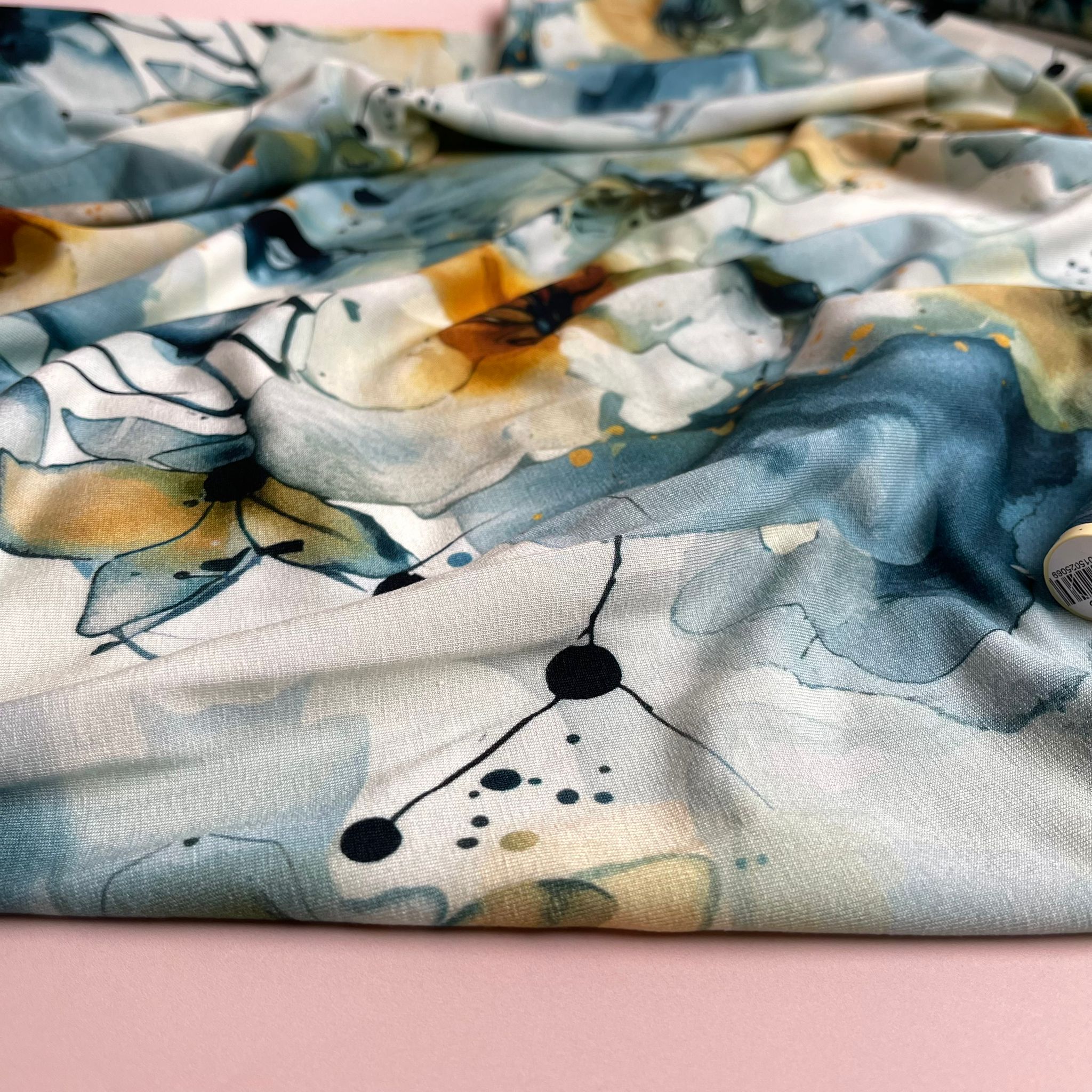 Danish Design - Inky Watercolour Blooms ECOVERVO™  Viscose Jersey