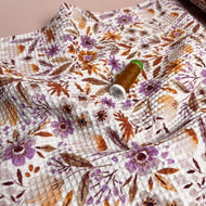 Autumn Floral Pure Cotton Waffle Fabric