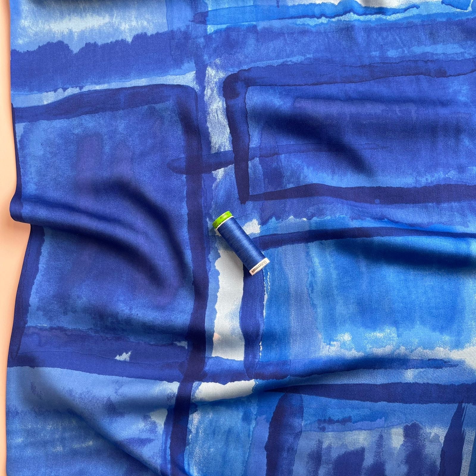 Artists Canvas in Cobalt Blue Viscose Sateen Fabric