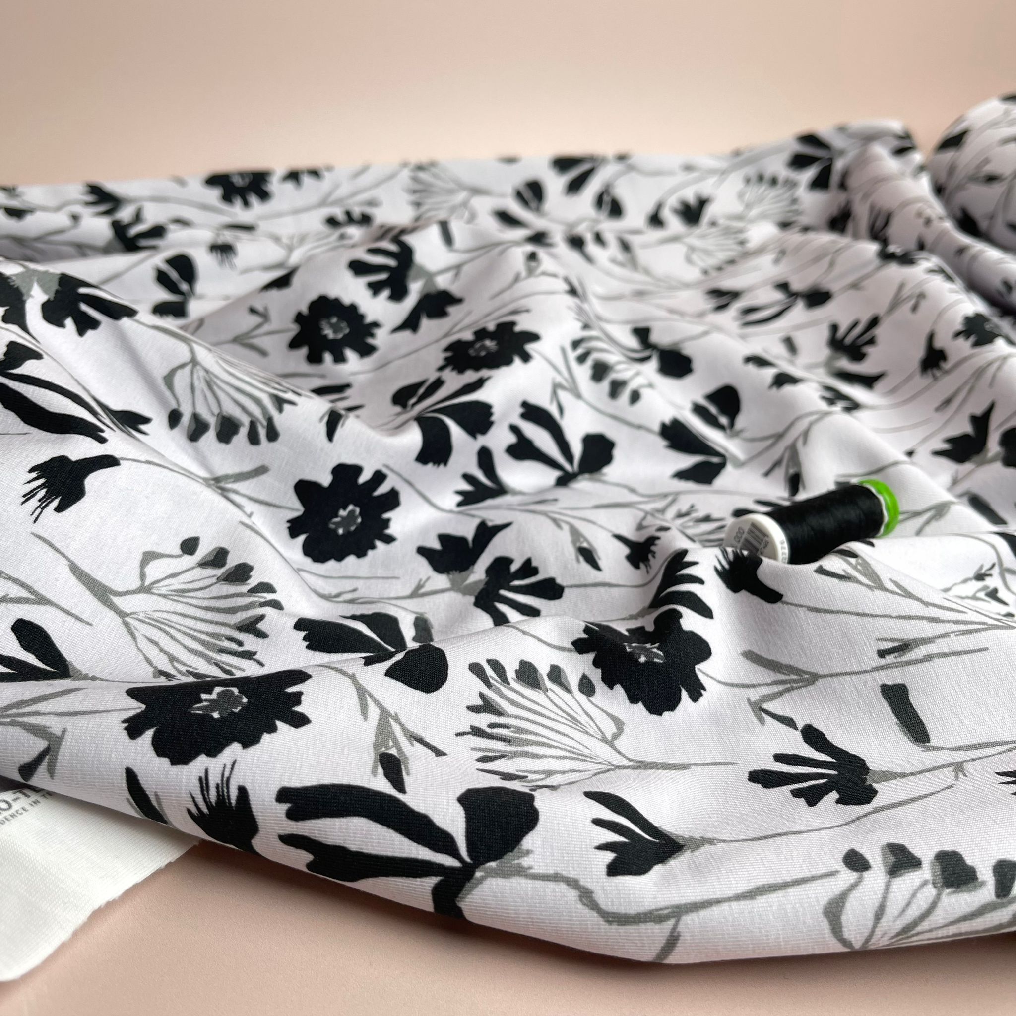 Danish Design - Monochrome Wildflowers Cotton Jersey