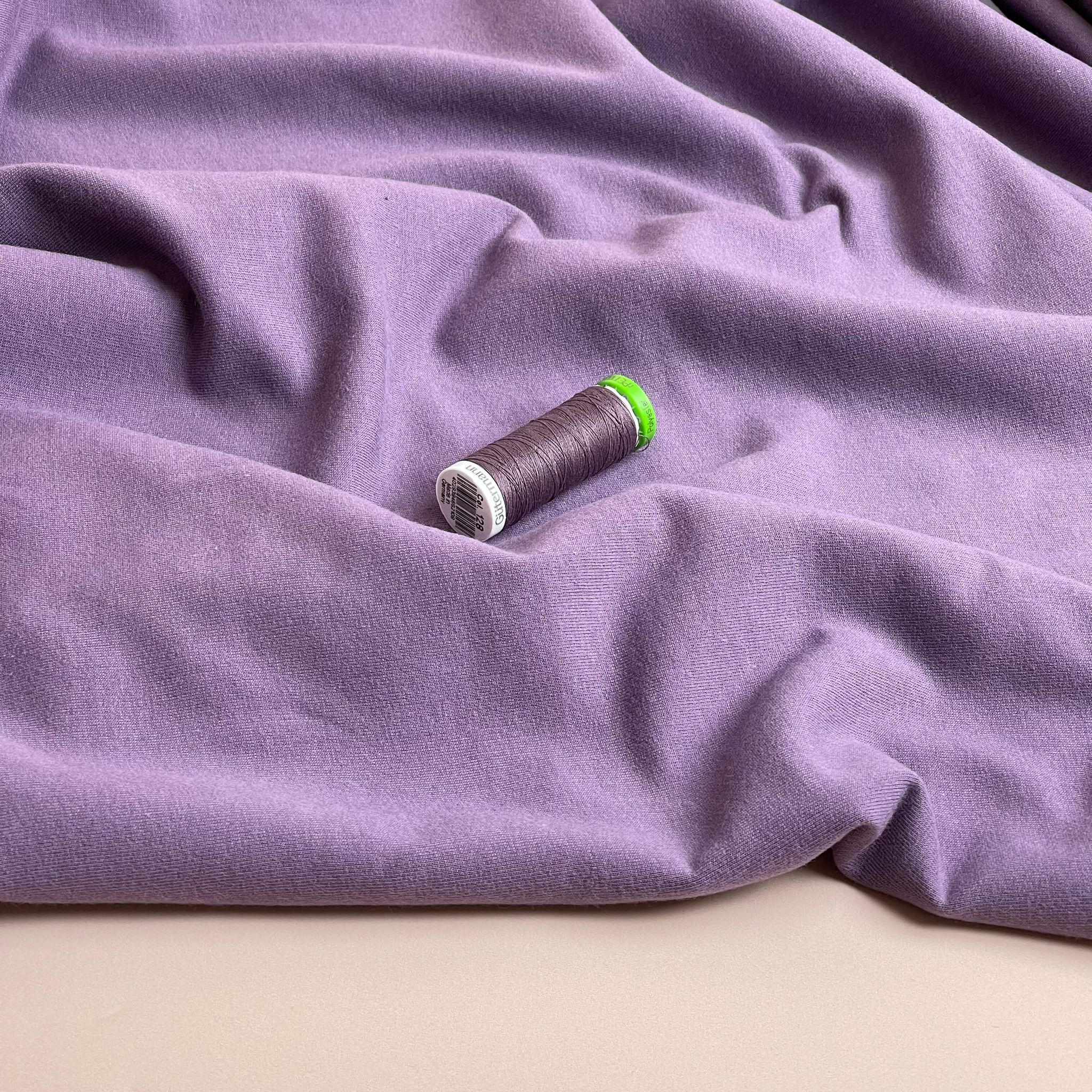 Peach Soft GOTS Organic Cotton Sweat-shirting in Grape