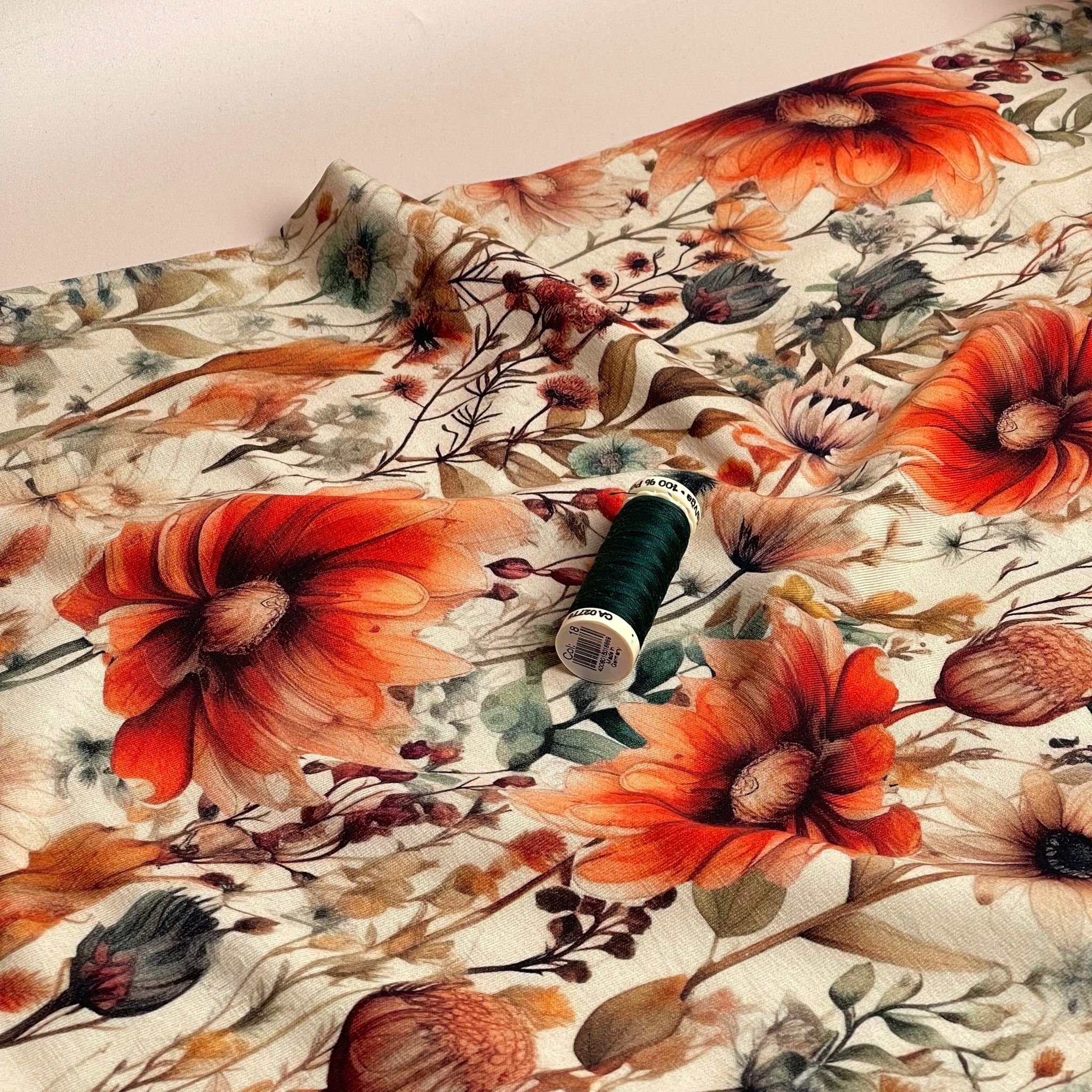 Danish Design - Autumn Florals Cotton Jersey Fabric