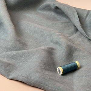 Yarn Dyed Pure Linen Fabric in Slate Blue