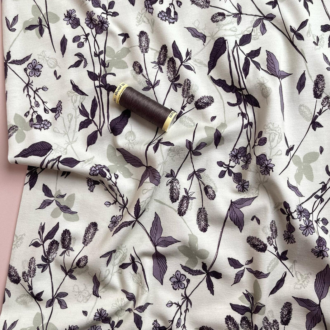 Danish Design - Mauve Foliage Cotton Jersey Fabric