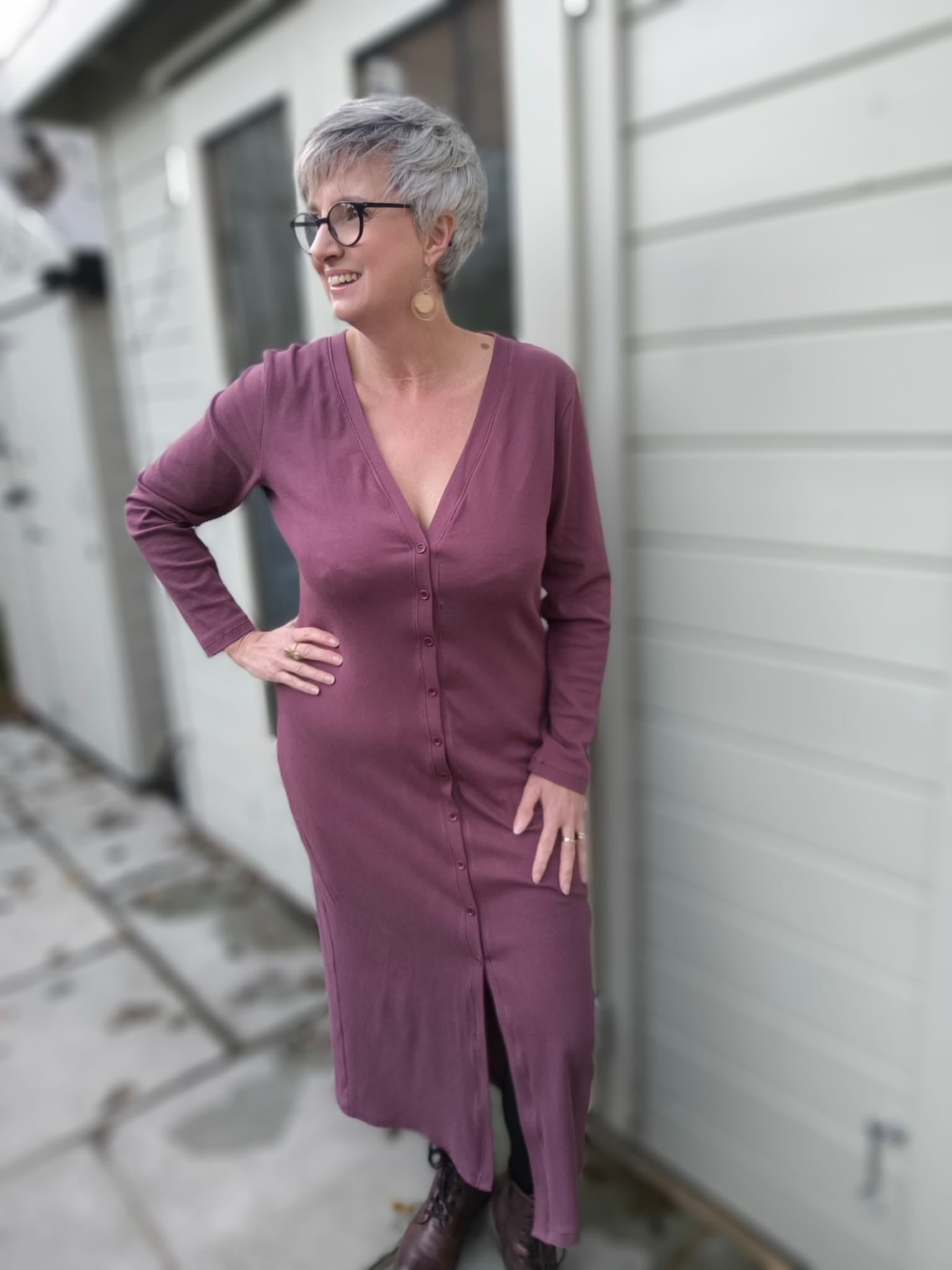 Sewing Kit -True Bias Brynn Cardigan Dress Sewing Kit in Cosy Cotton Ribbed Jersey (multiple Colour options)