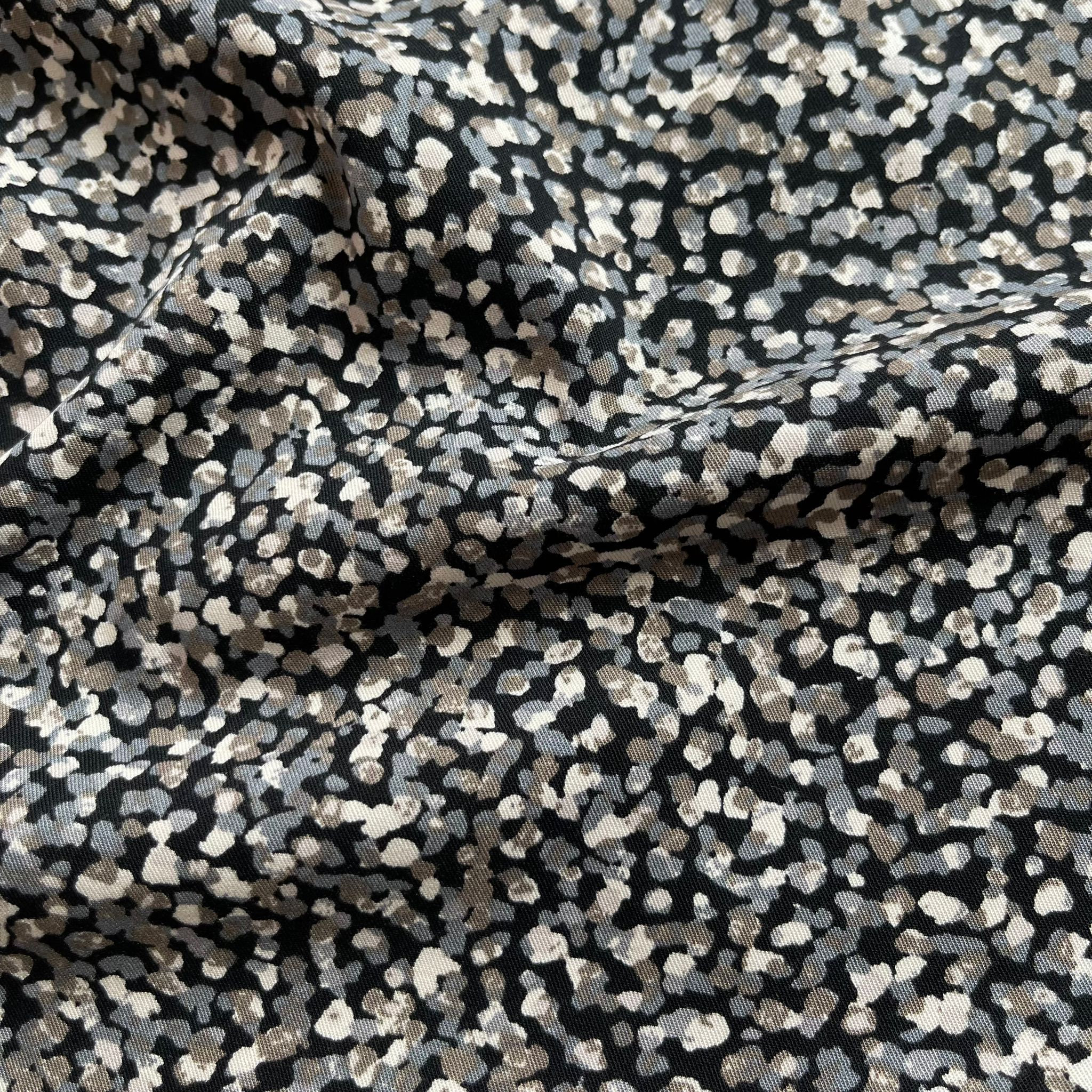 Rosella Mini Pebbles in Grey Viscose Twill with Stretch