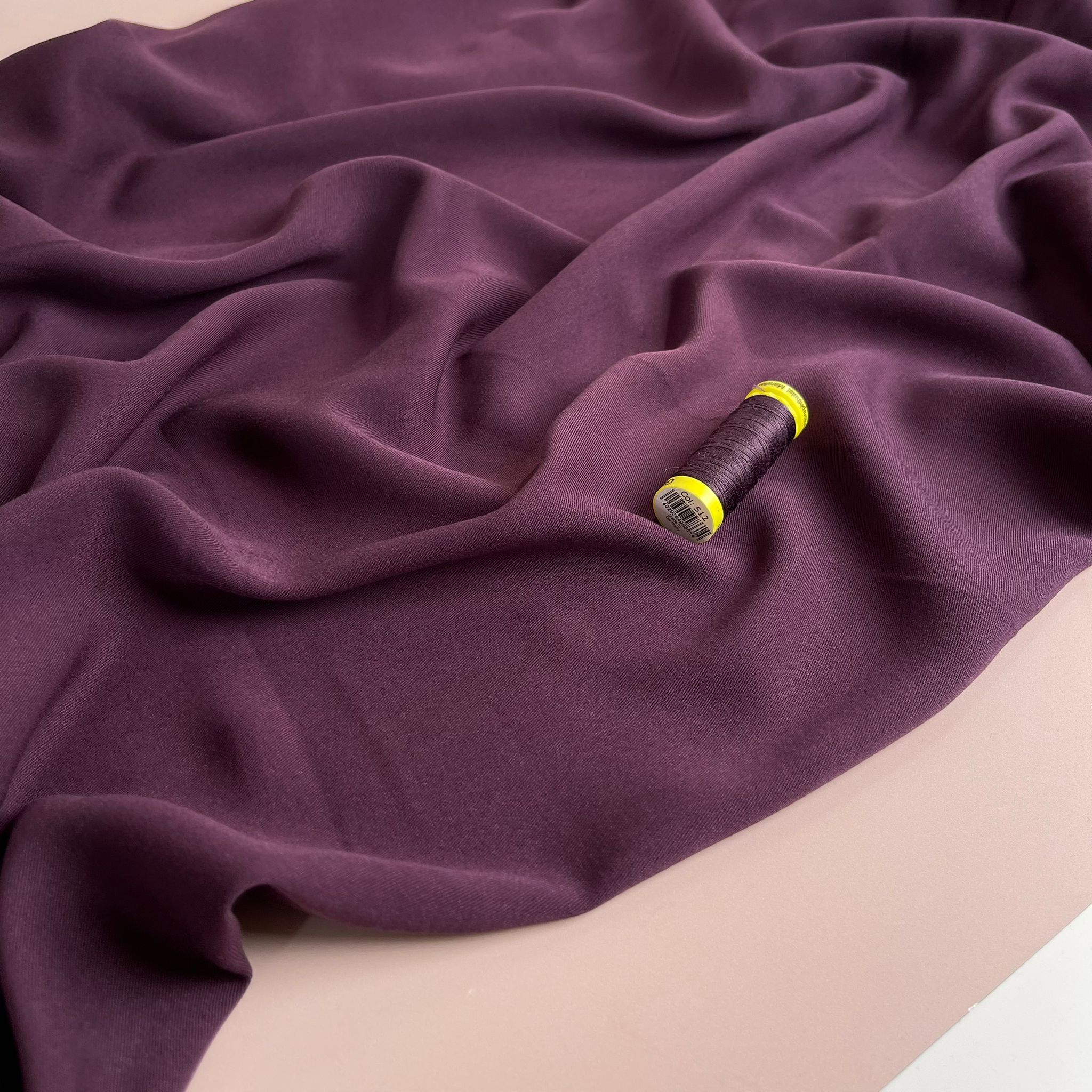 Grandeur Plum Viscose Twill Dress Fabric