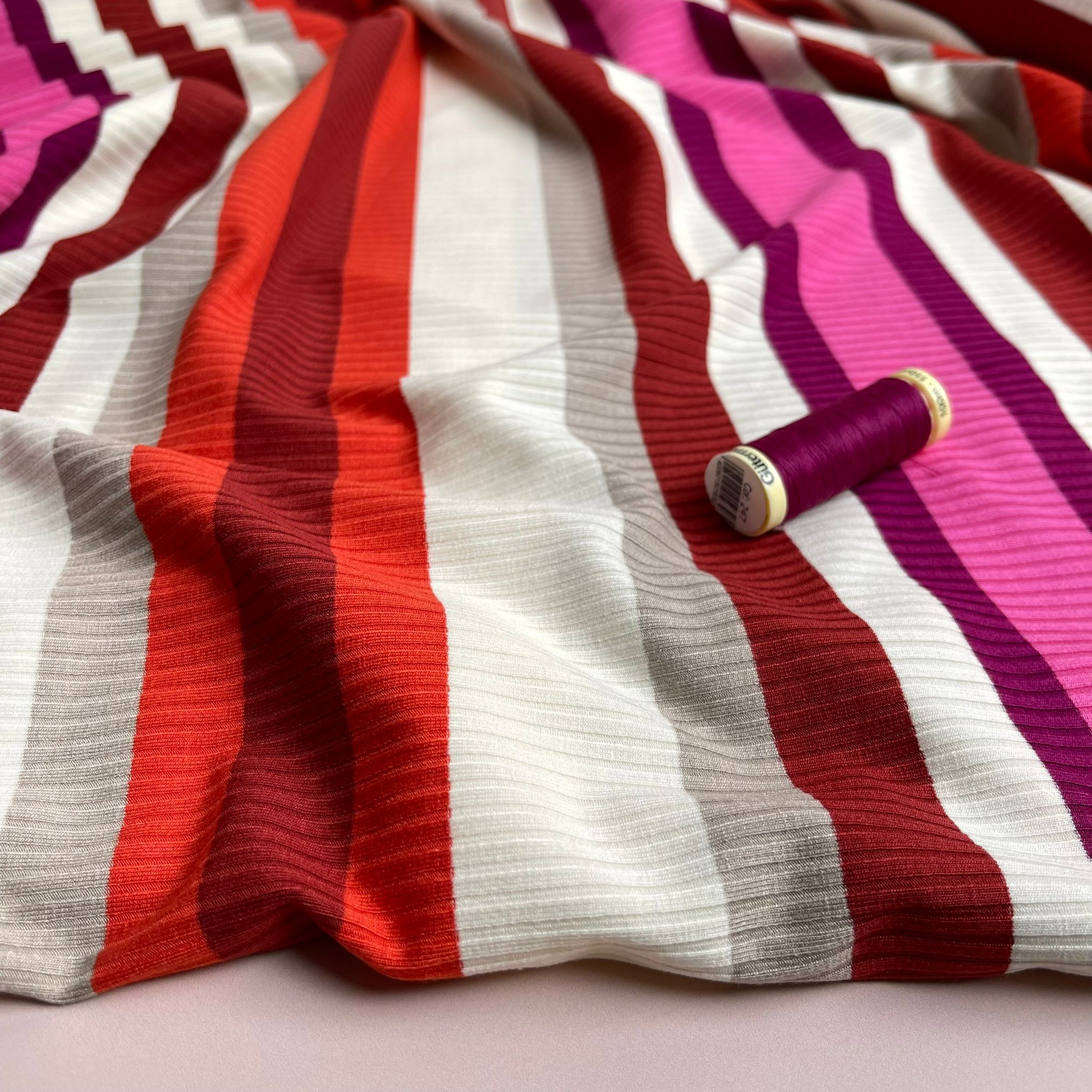 Yarn Dyed Valentine Striped Cotton Ribbed Jersey