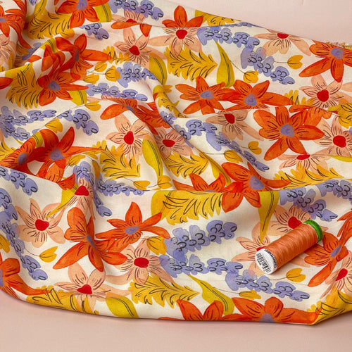 Golden Meadow Viscose Fabric