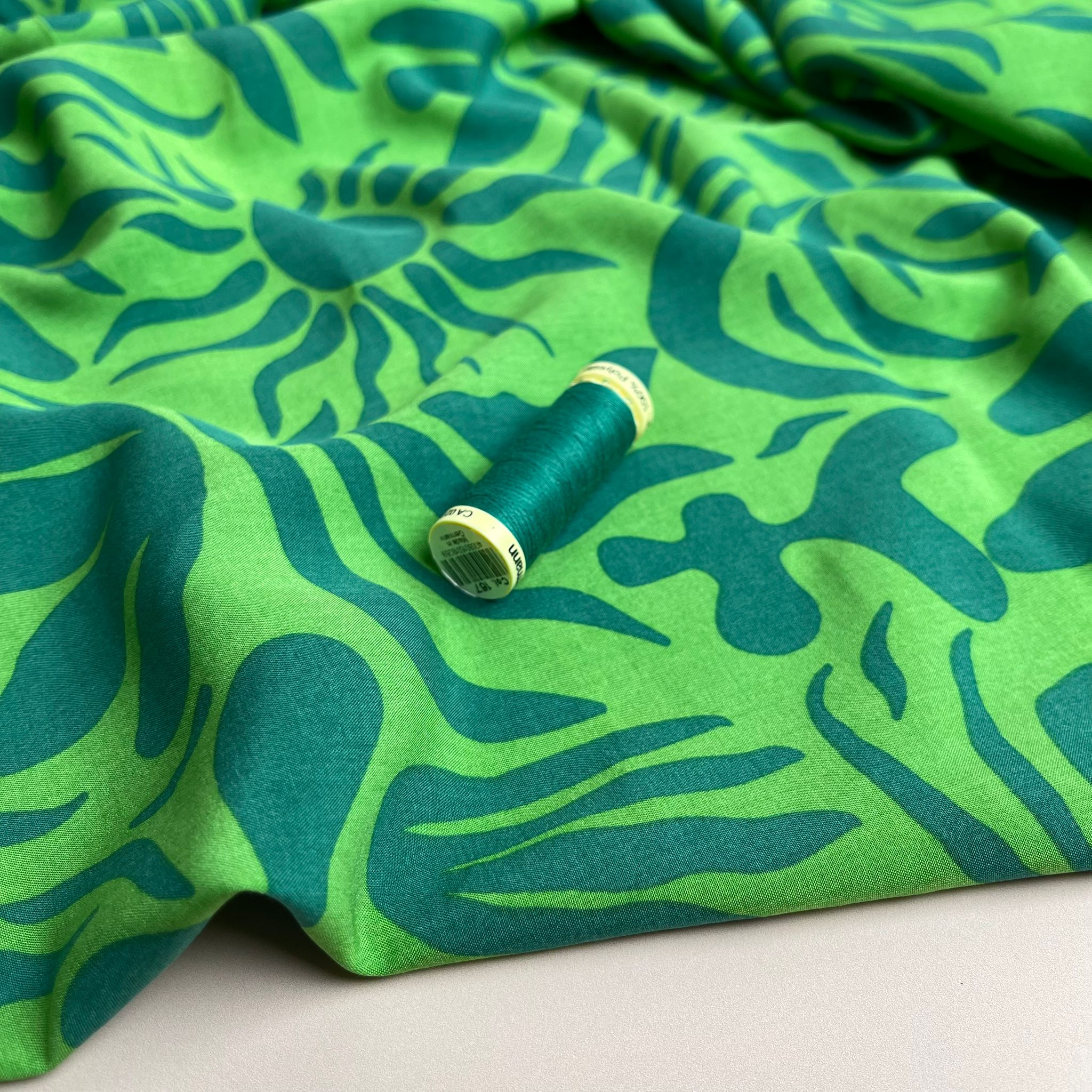 Emerald Vacation Viscose Poplin Fabric