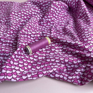 Circles in Pink Lavender Cotton Jersey Fabric