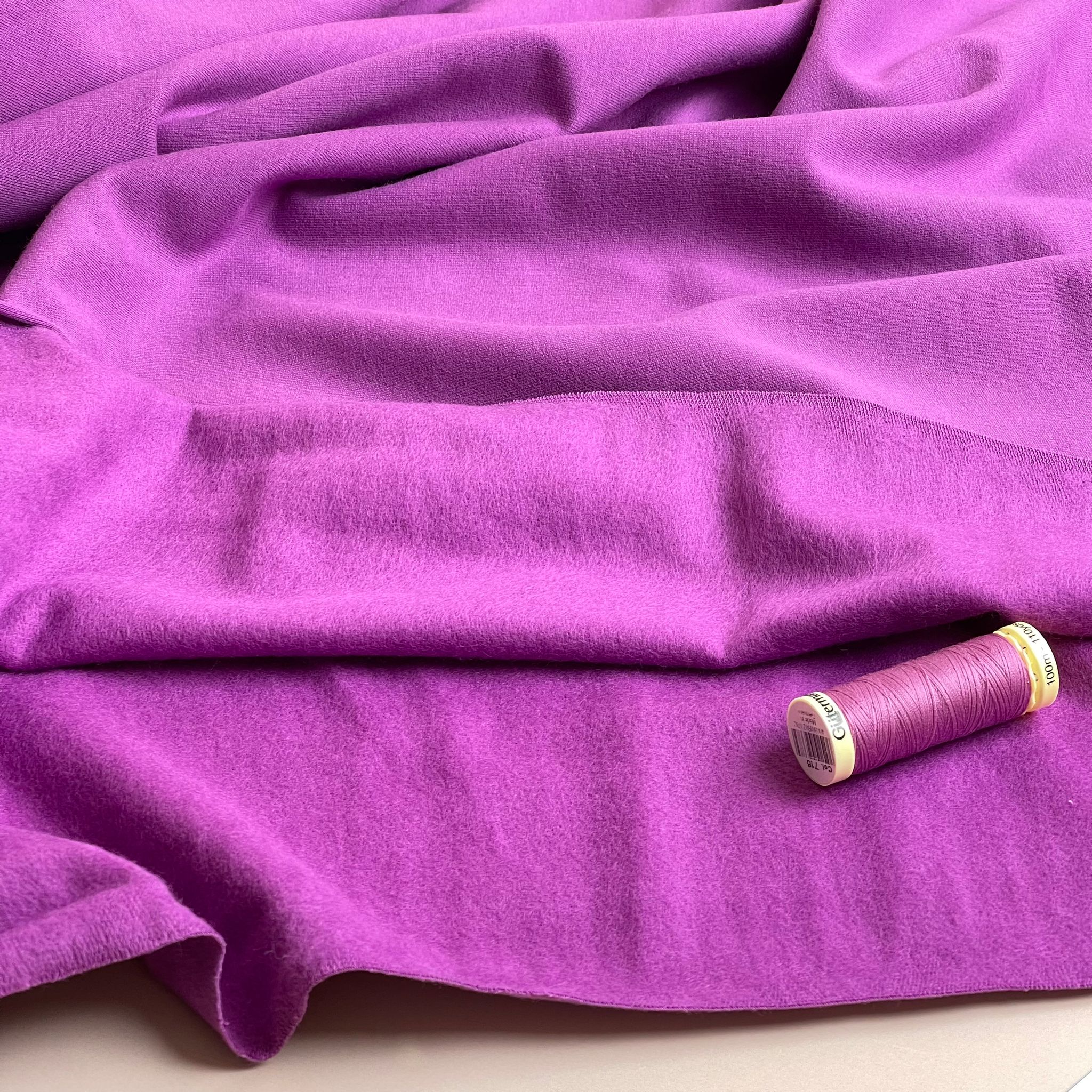 Peach Soft GOTS Organic Cotton Sweat-shirting in Violet