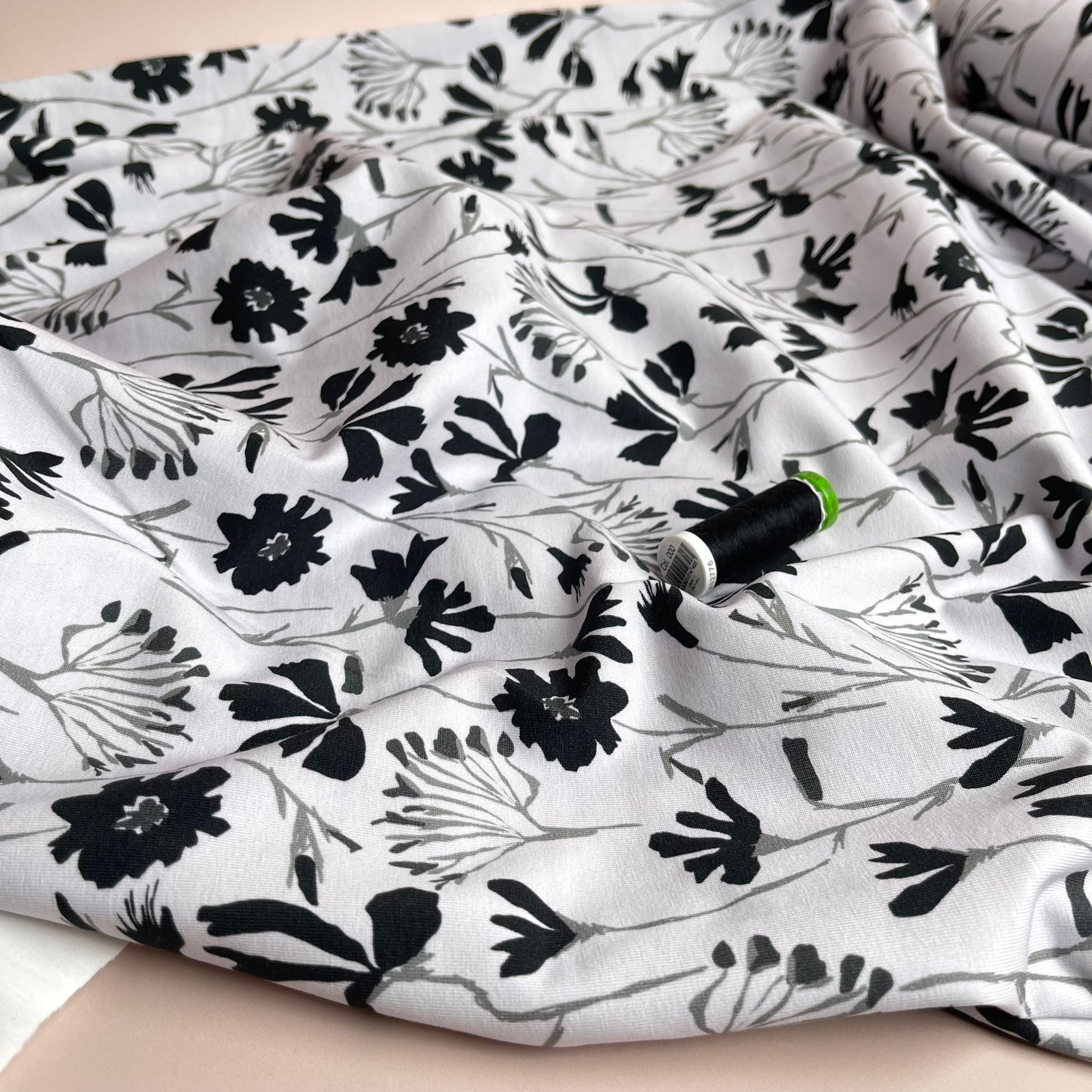 Danish Design - Monochrome Wildflowers Cotton Jersey