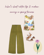 Make An Outfit Colour Bundle and Sewing Kit - Ashton Top and Spring Trousers in Italian Landscape & Olive Flow Linen