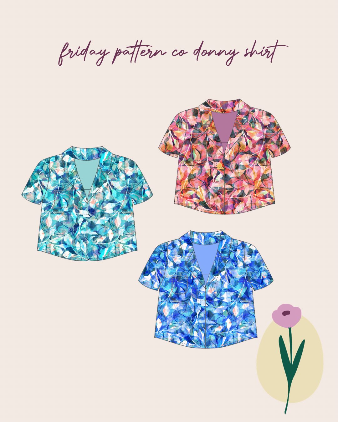 Sewing Kit - The Donny Shirt in Lamazi Exclusive Linen (multiple colour choices)