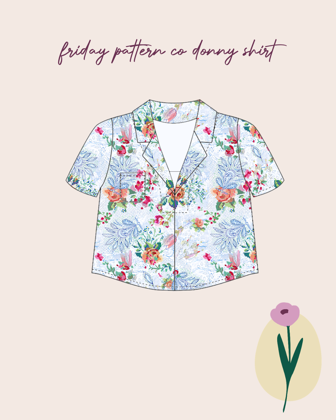 Sewing Kit - The Donny Shirt in Lamazi Exclusive Linen (multiple colour choices)