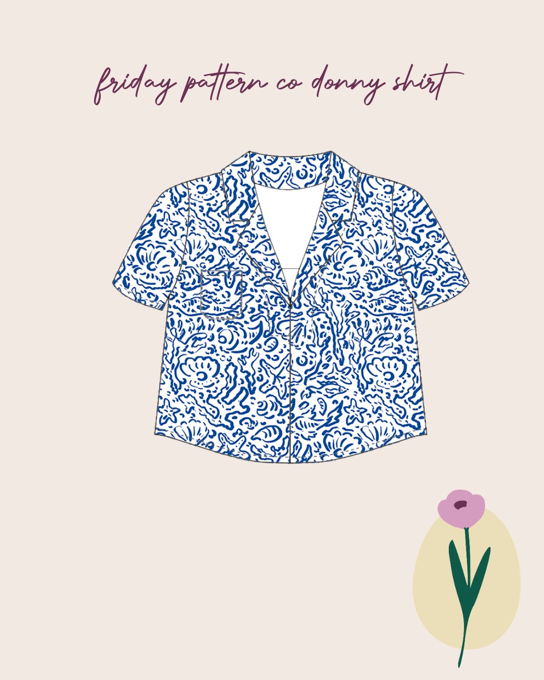 Sewing Kit - The Donny Shirt in Lamazi Exclusive Linen (multiple colour choices)