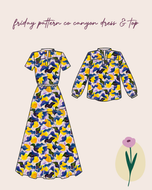 Sewing Kit - The CANYON Dress & Top in Mediterranean Lemons Cotton Lawn Fabric