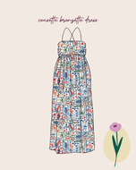 Sewing Kit - The Bronzette Dress in Seaside Postcard Viscose Fabric