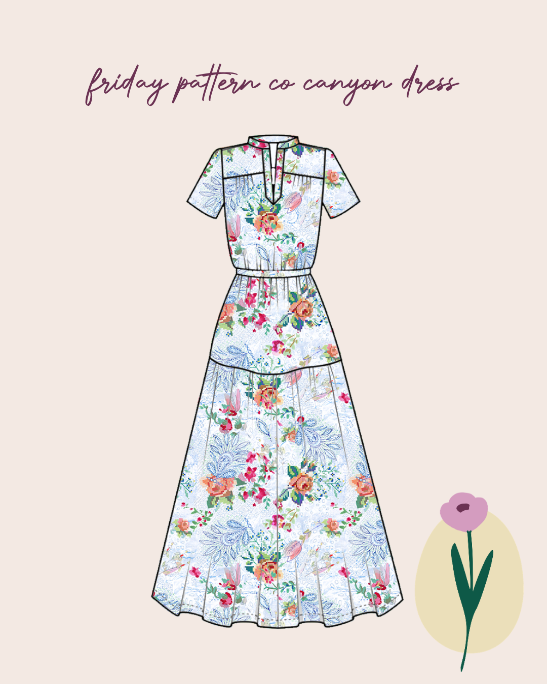 Sewing Kit - The CANYON Dress & Top in Vintage Lace Linen Viscose Blend