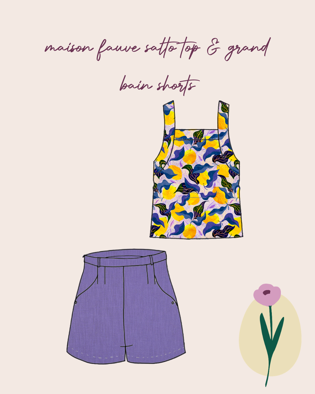 Make An Outfit Colour Bundle and Sewing Kit - Salto top & Grand Bain shorts