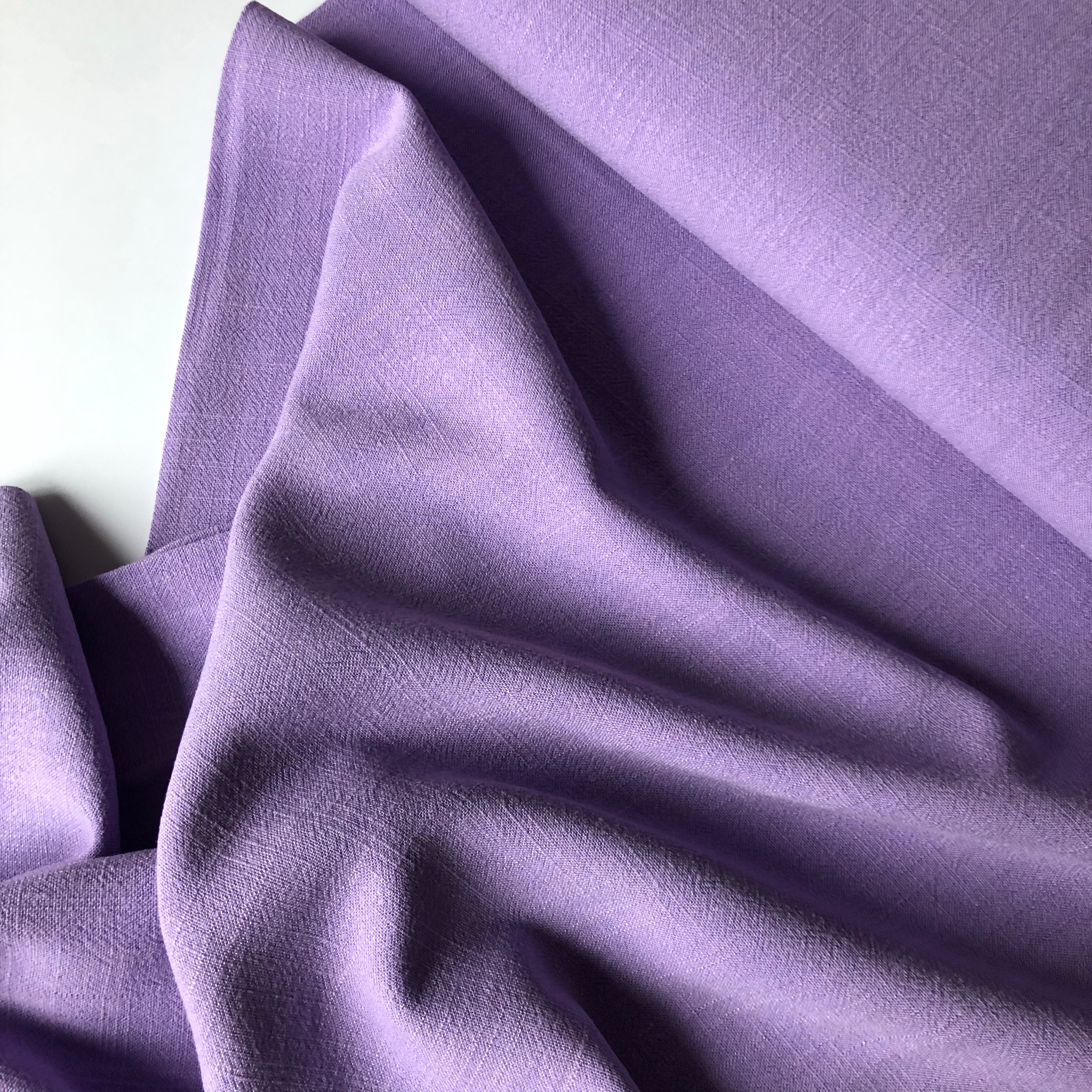 REMNANT 0.23 Metre - Flow Lilac Viscose Linen Blend Dress Fabric